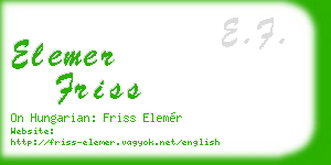 elemer friss business card