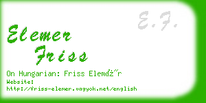 elemer friss business card